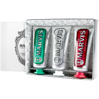 Marvis 3 Flavour Box = Classic Strong Mint 25 ml + Whitening Mint 25 ml + Cinnamon Mint 25 ml