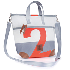 360° Deern Mini | Schultertasche weiß-grau Zahl orange