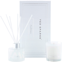 Ted Sparks Fresh Linen Gift Set = Candle 150 g & Diffuser 100 ml