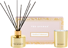 Ted Sparks Vanilla & Cedarwood Gift Set = Candle 150 ml + Diffuser 100 ml